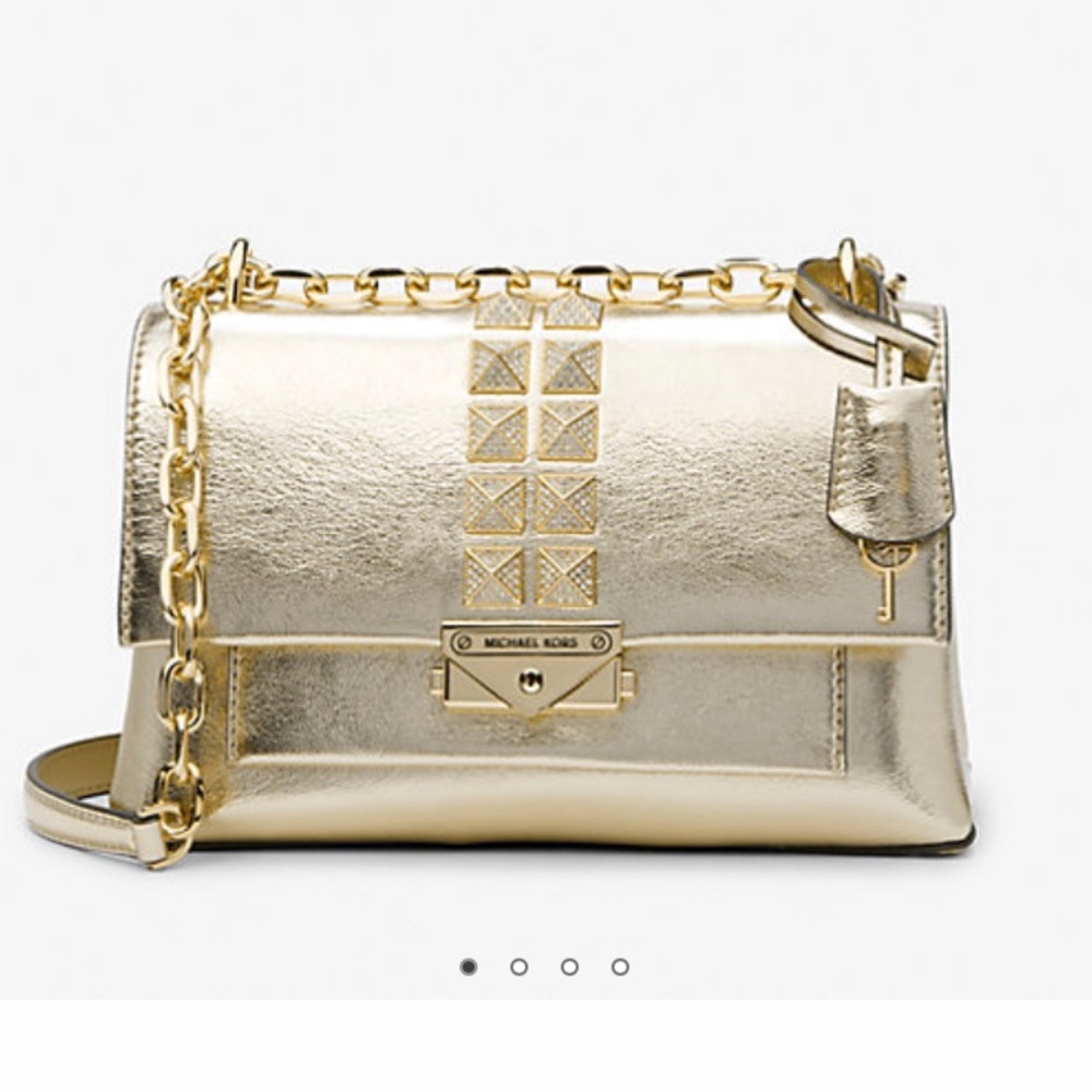MK Cece Medium Studded Metallic Shoulder Bag NWT - Picture 5 of 10